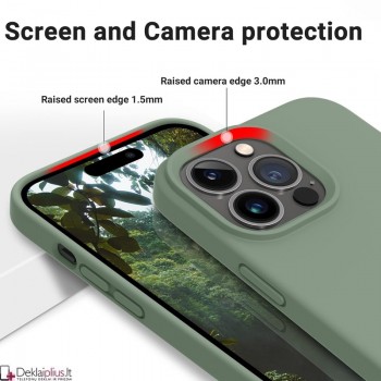 Silikoninis 1.5 mm.storio dėklas - žalias (Apple Iphone 15 Pro) Silikoninis 1.5 mm.storio dėklas - žalias (Apple Iphone 15 Pro)